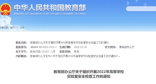半个月倒计时！教育部高校实验室安全检查，你的实验室自查了吗？